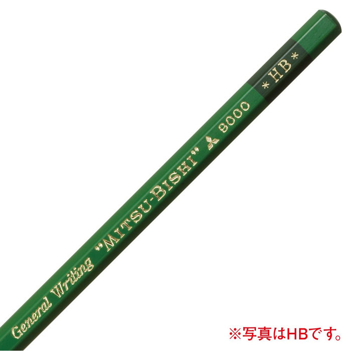 Mitsubishi Pencil 9000 2B 1 Dozen (12 pieces) K90002B hexagonal axis Green NEW_3