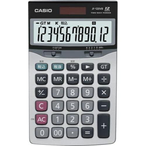 Casio desktop type 12-digit calculator just size full-scale practical JF-120VB-N_1