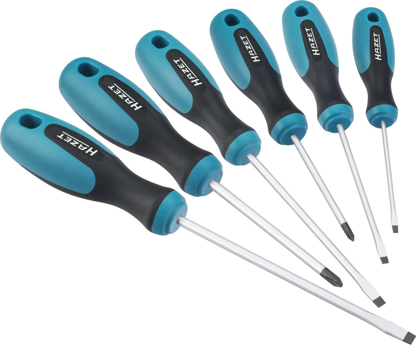 Hazet Screwdriver Set 6 Piece 810/6 Phillips, Minus screwdriver Rubber Metal NEW_1