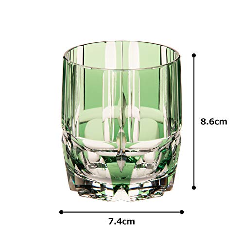 KAGAMI CRYSTAL Japanese Kiriko Sake cut glass bamboo design Rock glass NEW_5