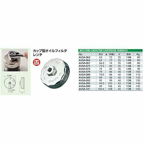 KTC Cup type oil filter wrench AVSA-064 NEW from Japan_2
