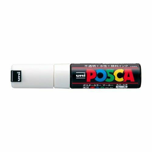 uni Posca Paint Marker PC8K.1 Bold Square Core White Water-Based Ink NEW_1