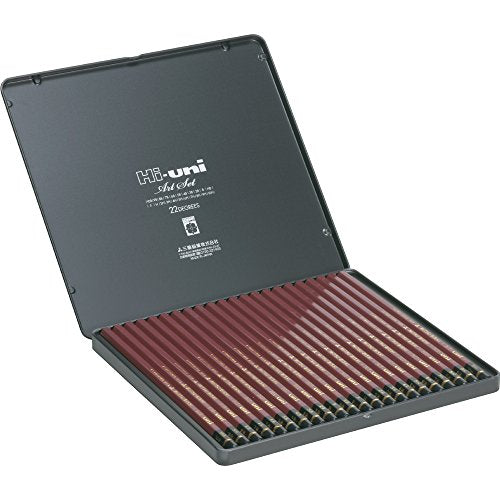 Mitsubishi uni Hi-uni Wood-cased Pencil Drawing Art Set 22-Pencils HUAS NEW_2