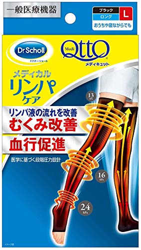 Dr. Scholl MediQtto At Home Long Black L-Size stockings nylon, polyurethane NEW_1