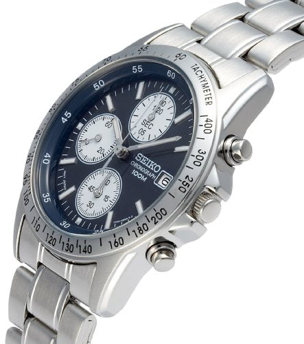 SEIKO SND365PC Chronograph 100M overseas model dark blue men's watch NEW_3