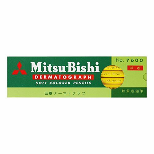 Mitsubishi Pencil Colored Pencil Oily Dermatograph No.7600 K7600.2 Yellow... NEW_1