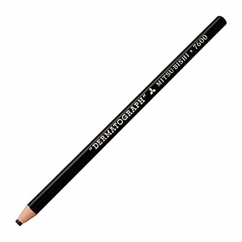 Mitsubishi Pencil Dermatograph Pencil No.7600 Black 1 dozen Oily Made in Japan_2