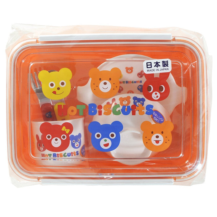 MIKI HOUSE HOT BISCUITS Lunch Box Set Orange 76-1042-347 Plastic, Stainless NEW_2