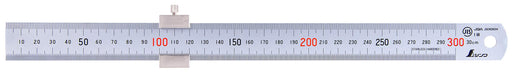 Shinwa Ruler Straight Scale With Silver Stopper 300mm 76752_SML Stainless Steel_1