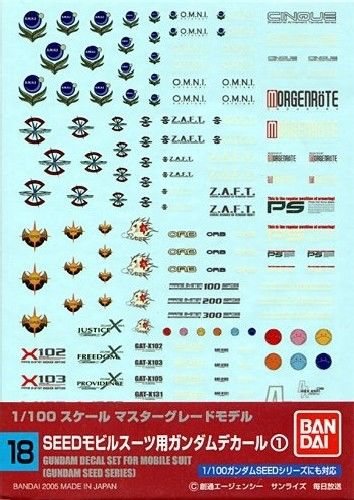 BANDAI Gundam Decal No.018 for MG 1/100 Gundam SEED Series 1 NEW from Japan_1