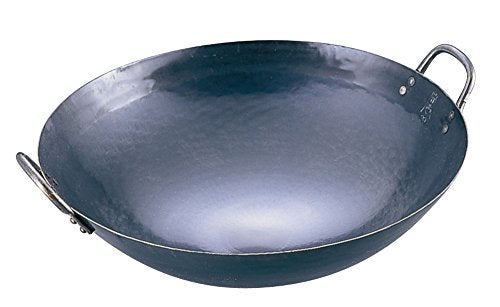 Yamadakogyo Plant Iron Launch Wok 33cm ATY9333 Made in Japan Black NEW_1