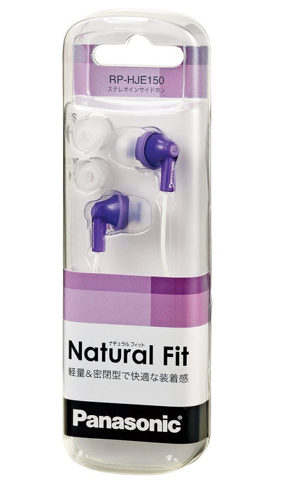 Panasonic Canal Type Earphones RP-HJE150-V Purple 1.2m Cable Closed Type NEW_3
