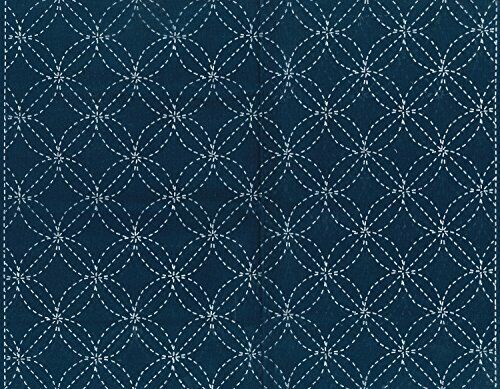 Nazca Sashiko cloth indigo 2 Cloisonne NEW from Japan_1