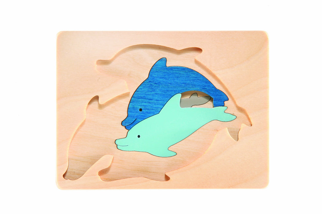 George Luck triple puzzle dolphin Wooden Jigsaw Puzzle Multi Color ‎GLU-311 NEW_2
