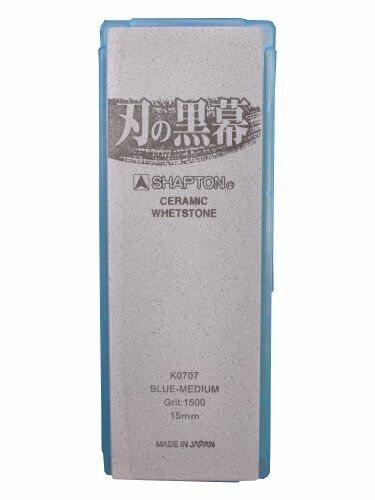 Shapton KUROMAKU Ceramic Whetstone Blue Medium #1500 15mm w/Plastic Case NEW_4