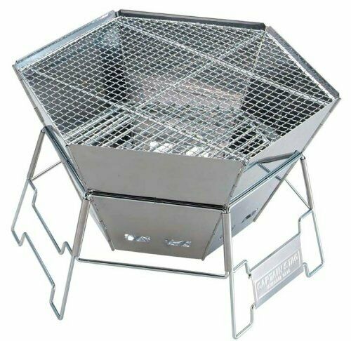 Captain Stag M-6500 Hexagon Stainless Steel Grill Camping Outdoor Gear NEW Japan_1
