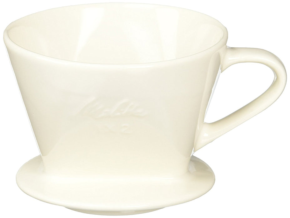 Melitta Pottery Coffee Filter SF-T 1x2 White 2-4 Cups with measuring spoon Japan_1