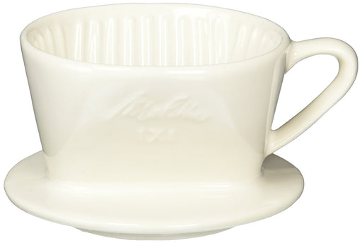 Melitta Pottery Coffee Filter SF-T 1x1 White 1-2 Cups with measuring spoon Japan_1