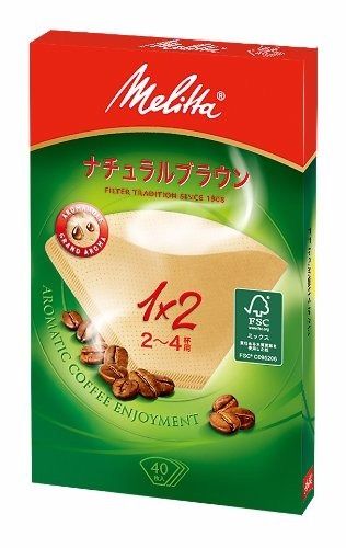 Melitta Coffee Paper Filter Aroma Magic Natural Brown 1x2 2-4 Cups 40 Sheets_1