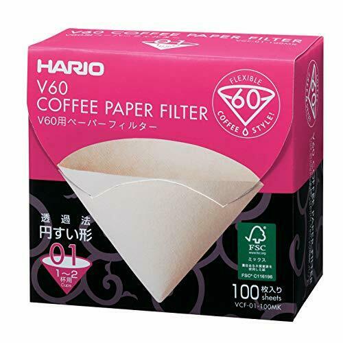 HARIO Paper filter for V60 100sheets for 1 to 2cups Boxed show only VCF-01-100MK_1
