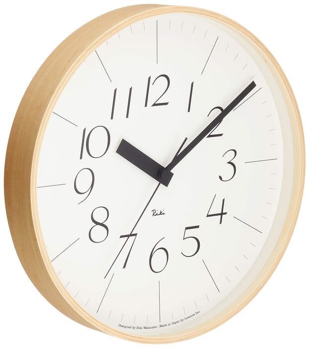 Lemnos RIKI CLOCK Wall Clock WR08-26 White Natural Color Battery Powered NEW_3