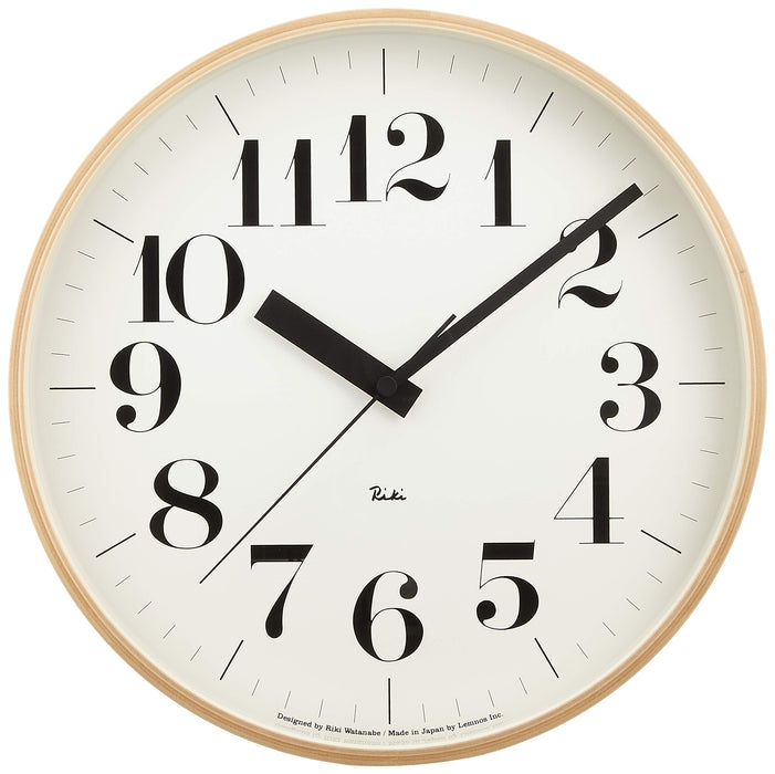 Lemnos Wall Clock Analog Radio Clock Natural Wood Color Riki Clock ‎WR08-27 M_1