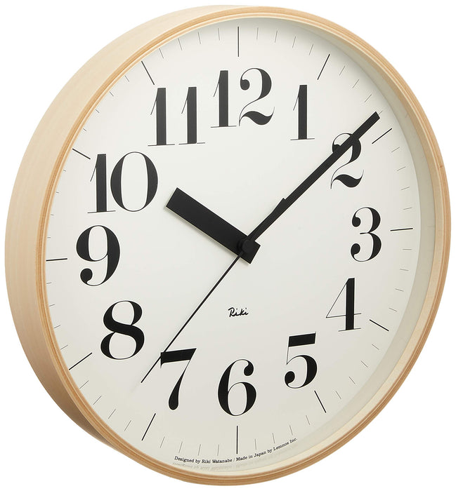 Lemnos Wall Clock Analog Radio Clock Natural Wood Color Riki Clock ‎WR08-27 M_3