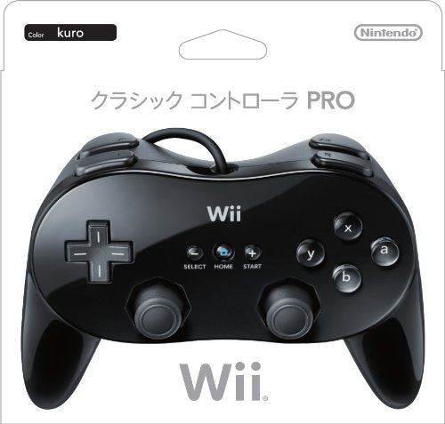 Nintendo Wii PRO Classic Controller RVL-A-R2K Black for Wii, Wii U NEW_1