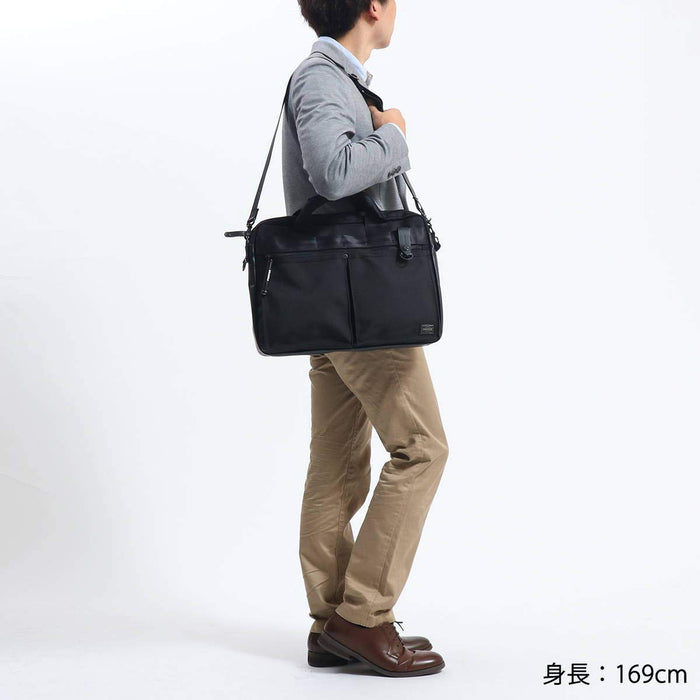 Yoshida PORTER HEAT 2WAY BRIEFCASE Shoulder Bag Black 703-07881 Zip NEW_3