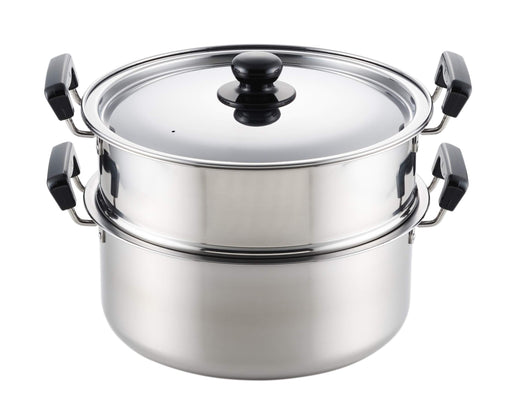 Yoshikawa SH986 two-stage steamer 30cm stainless Steamed pot MANNA Silver NEW_1