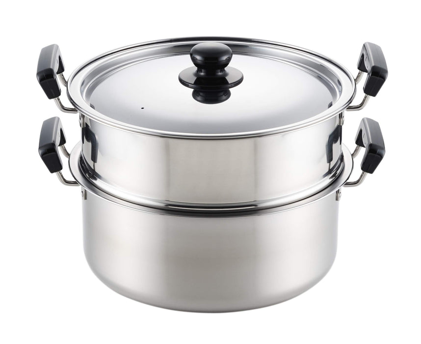 Yoshikawa SH986 two-stage steamer 30cm stainless Steamed pot MANNA Silver NEW_1