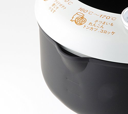 Yoshikawa Tempura Pot White x Black 20cm with Thermometer SH9257 Cookware NEW_3