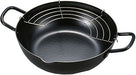 TEMPURA Iron Frying Pan Pot 9.4in 24cm Made in JAPAN SH9160 Black NEW_1