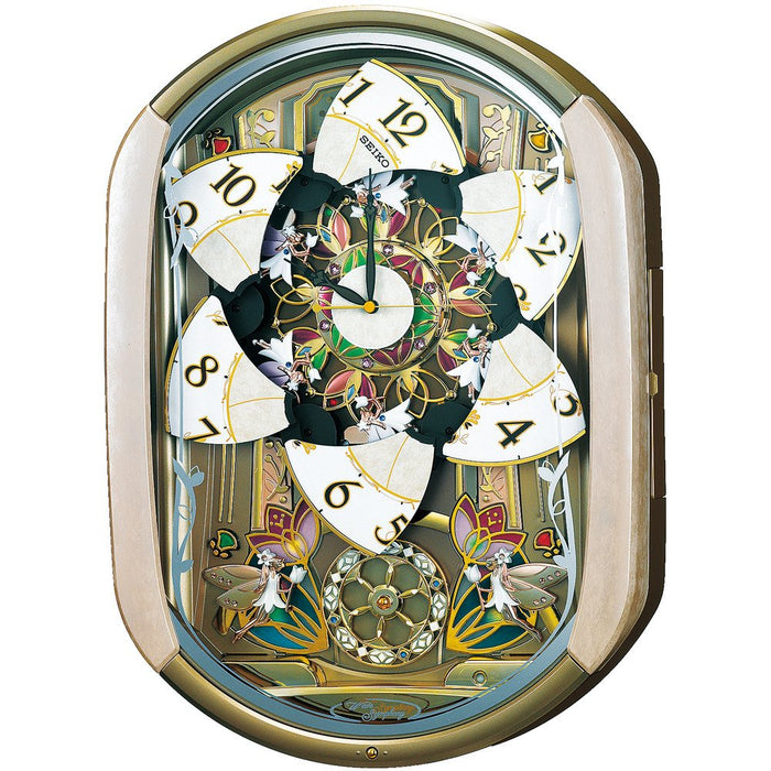 SEIKO RE567G Automaton clock with 30 songs elody Pink Flower 38.9W x 53H cm NEW_3