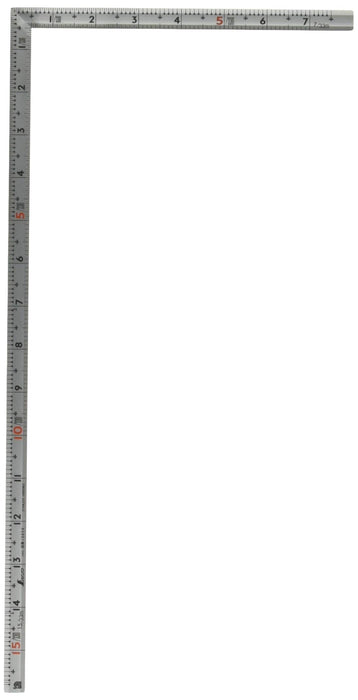 Shinwa Sokutei 10654 Bend Scale Same Thick Square Size 5 Red Number Silver NEW_1