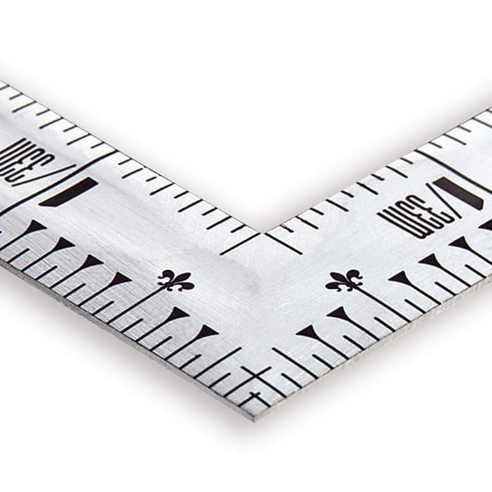 Shinwa Sokutei 10654 Bend Scale Same Thick Square Size 5 Red Number Silver NEW_3