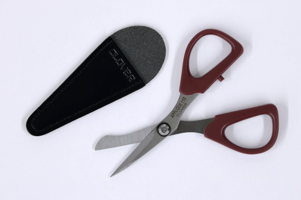 Clover applique scissors 115 9x18x2cm Red Stainless Steel 36-669 Compact Size_2