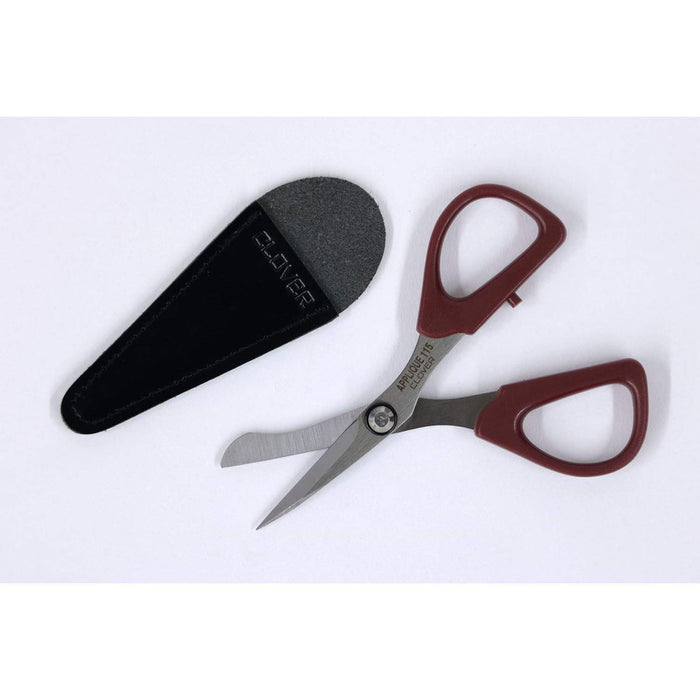 Clover applique scissors 115 9x18x2cm Red Stainless Steel 36-669 Compact Size_5