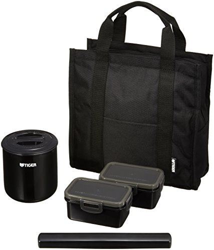 Tiger Thermos Thermal Insulation Lunch Box Stainless Steel Black LWY-T036-K NEW_1