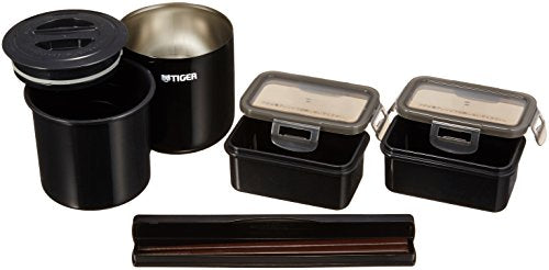 Tiger Thermos Thermal Insulation Lunch Box Stainless Steel Black LWY-T036-K NEW_2