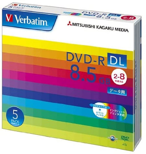 Verbatim Blank DVD-R DL Media Discs 2-8x Speed 8.5GB 5P Printable DHR85HP5V1 NEW_1