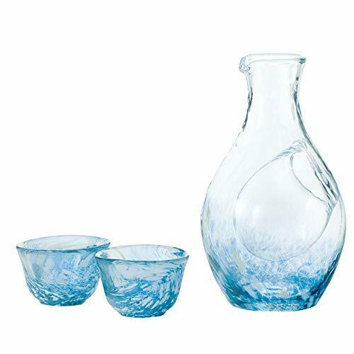 Sake bottle set cold sake glass (carafe, 2 glasses) G604-M70  NEW from Japan_1