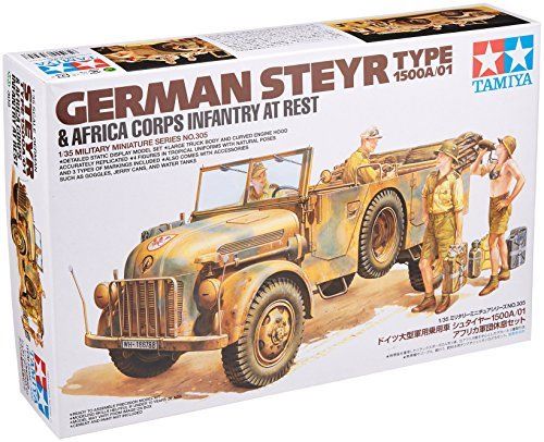 TAMIYA 1/35 German Steyr Type 1500A/01 & Afrika Corps Infantry at Rest Kit NEW_1