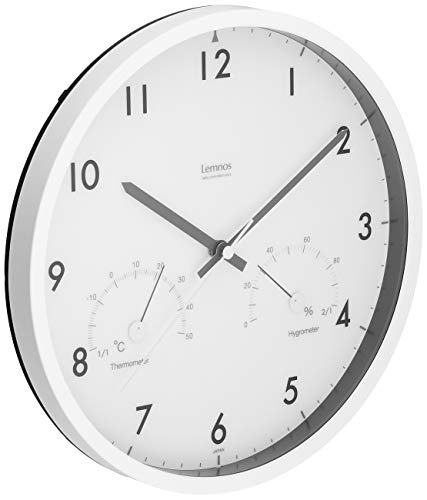 Lemnos Wall Clock White LC09-11W BW Air clock temperature and humidity NEW_3