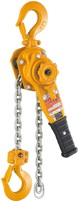 Kito compact lever block LB008L5 0.8 ton 1.5 m Lever Length 245mm 5.7kg Yellow_1