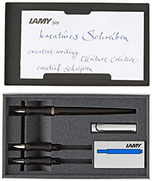 LAMY Joy AL 011 Calligraphy Set in Black and Aluminium with Black Ink Cartridges_1