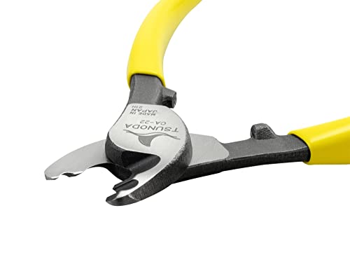 King TTC Cable Cutter CA-22 164mm Double Edge Type Made In Japan Yellow NEW_3