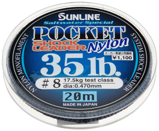 SUNLINE Nylon Saltwater Special Pocket Shock Leader 20m #8 35lb Natural Clear_1