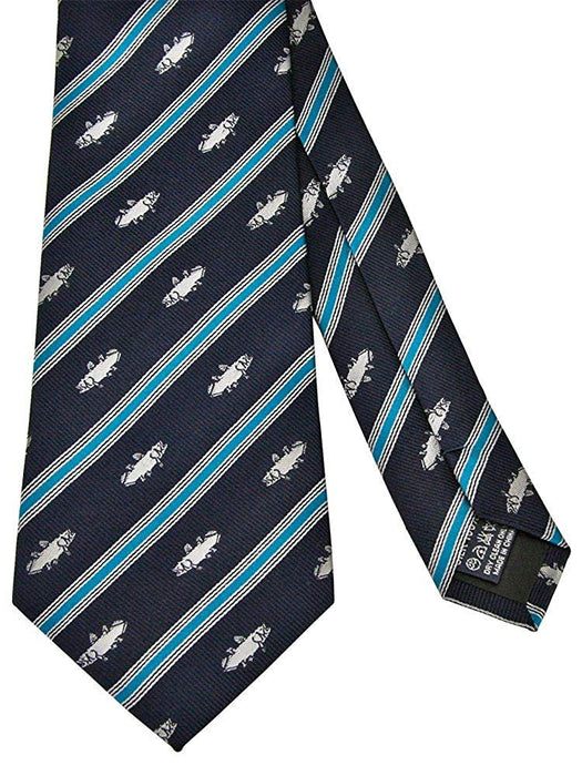 COLORATA coelacanth pattern tie Silk jacquard weave Animal / Stripe Navy NEW_2