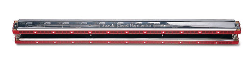 SUZUKI HMC-2 cord harmonica Silver Red Resin Body 5 chord patterns 12 notes NEW_1